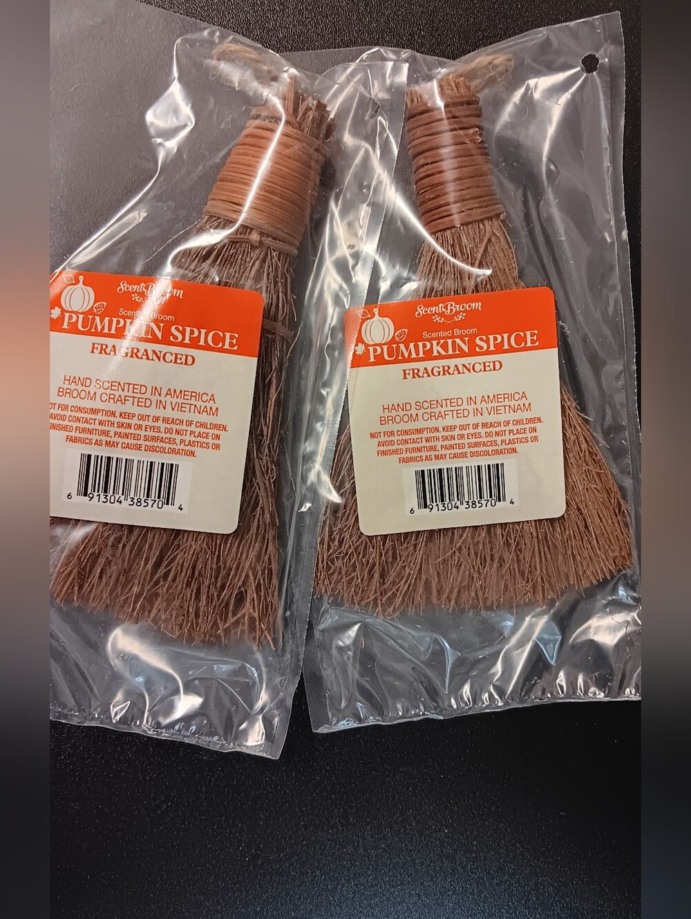2 Pumpkin Spice Scented Brooms